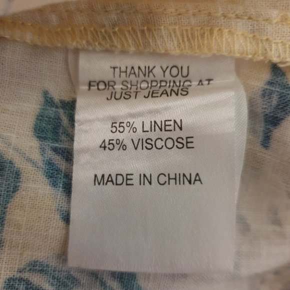 Just Jeans AU-16 Yellow Floral Design Sleeveless Singlet Top NWOT - Picture 8 of 11